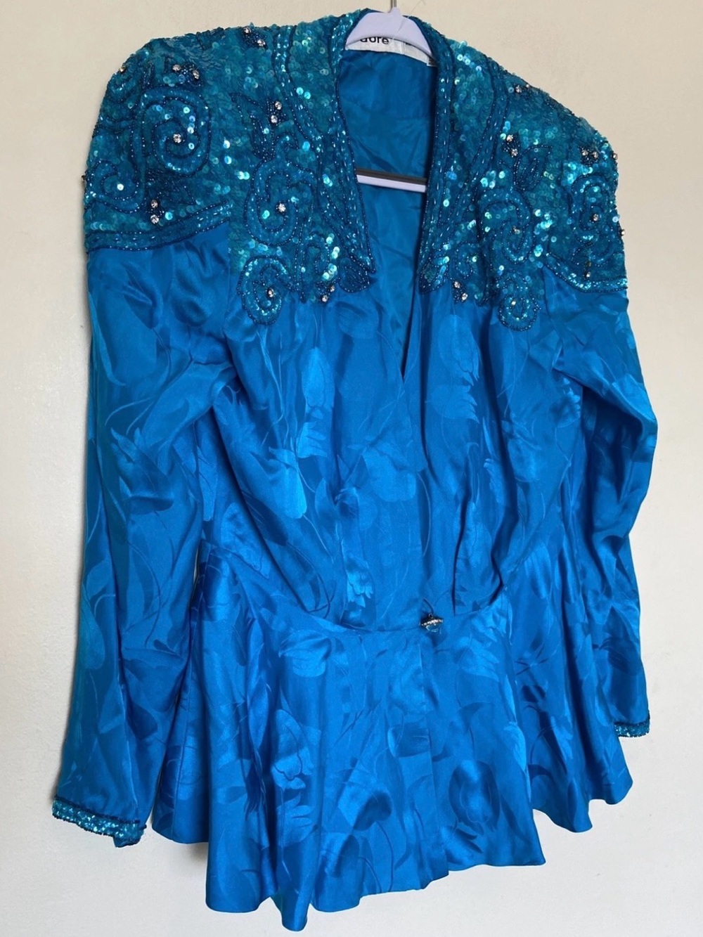 NWOT Vintage D’ore 100% Silk Sequin Beaded Paisley Embellished Jacket Sz 12